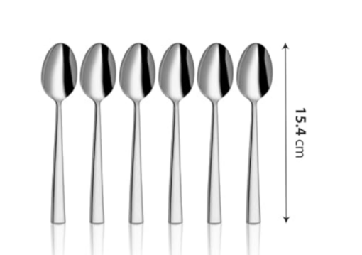 Shri & Sam Stainless Steel Lotus Plain Baby Spoon,6 Pieces - Image 2